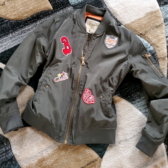 CI SONO Green Detailed BomberJacket - Size M (EUC) - Picture 8 of 11